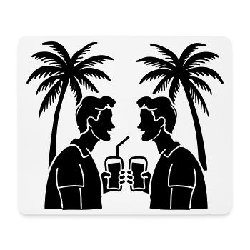 Silhouette de plage de vacances - Tapis de souris (format paysage) - blanc - Devant