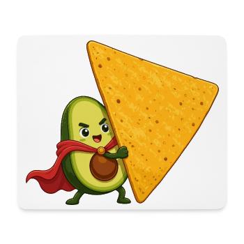 Avocado Held und Chip - Mousepad (Querformat) - Weiß - Vorne