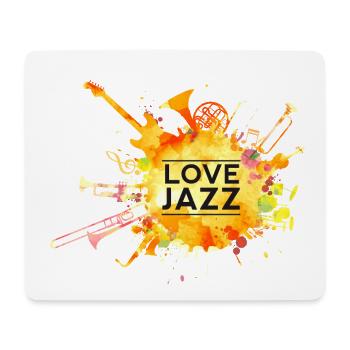 love Jazz musik konzert blasorchester bläser Band - Mousepad (Querformat) - Weiß - Vorne