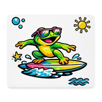 Neon Frog Surf Scene - Mouse Pad (horizontal) - white - Front