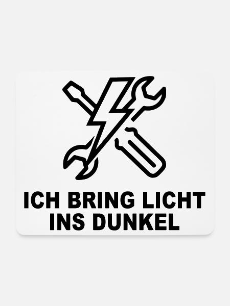 Ich bring Licht ins Dunkel – Elektriker Shirt - Mousepad (Querformat) - Weiß