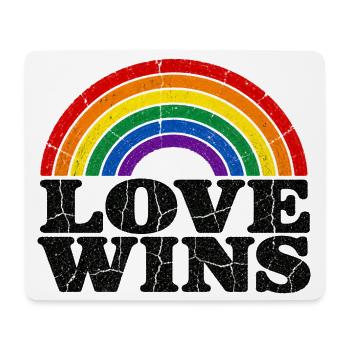 Love Wins Regenbogen CSD Vintage Spruch - Mousepad (Querformat) - Weiß - Vorne
