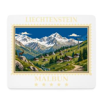 Liechtenstein Malbun Vintage Reisemarke - Mousepad (Querformat) - Weiß - Vorne