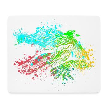 Art éclaboussé Crocodile sauvage - Tapis de souris (format paysage) - blanc - Devant