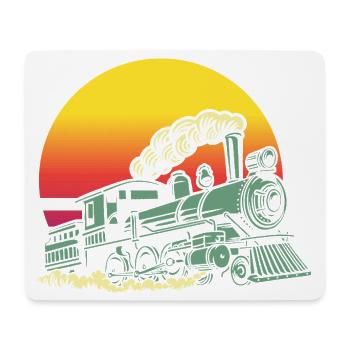 Retro Vintage Sonnenuntergang Zug Lokomotive - Mousepad (Querformat) - Weiß - Vorne