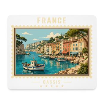 Frankreich Cassis Vintage Reisemarke - Mousepad (Querformat) - Weiß - Vorne