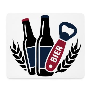 Flaschenoeffner Bier Logo - Mousepad (Querformat) - Weiß - Vorne