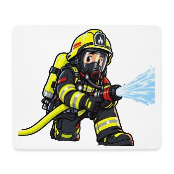 Kleiner Feuerwehrheld – Atemschutz Feuerwehr Kinde - Mousepad (Querformat) - Weiß - Vorne