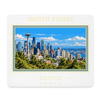 Vereinigte Staaten Seattle Vintage Reisemarke - Mousepad (Querformat) - Weiß - Vorne