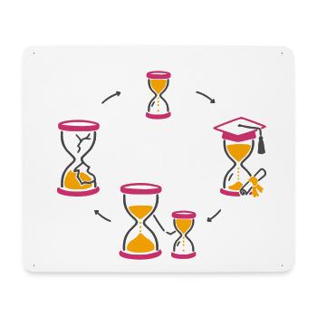 Zeitkreis des Lebens (für helle Hintergründe) - Mousepad (Querformat) - Weiß - Vorne