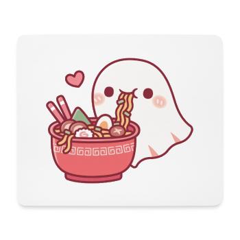 Der süße Geist liebt es, japanische Ramen-Nudeln zu essen - Mousepad (Querformat) - Weiß - Vorne