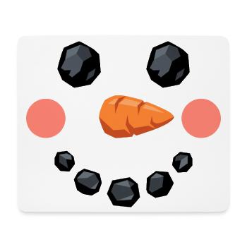 Lächelndes Schneemann Gesicht - Mousepad (Querformat) - Weiß - Vorne