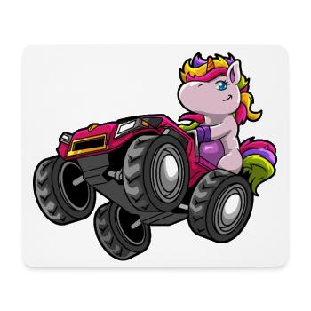 Einhorn Monstertruck - Mousepad (Querformat) - Weiß - Vorne