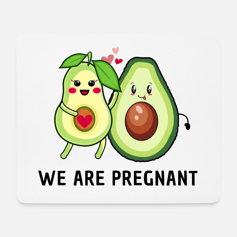we are pregnant - Avocado Eltern - Mousepad (Querformat) - Weiß