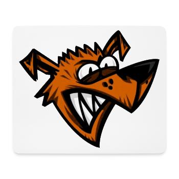 Funny Crazy Dog Cartoon Head - Mouse Pad (horizontal) - white - Front