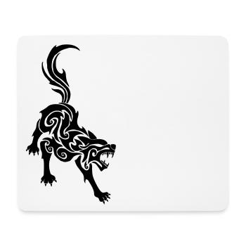 Wolf Tribal - Mousepad (Querformat) - Weiß - Vorne