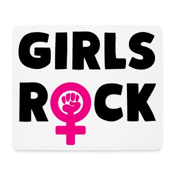 Girls Rock Girl Power - Mousepad (Querformat) - Weiß - Vorne