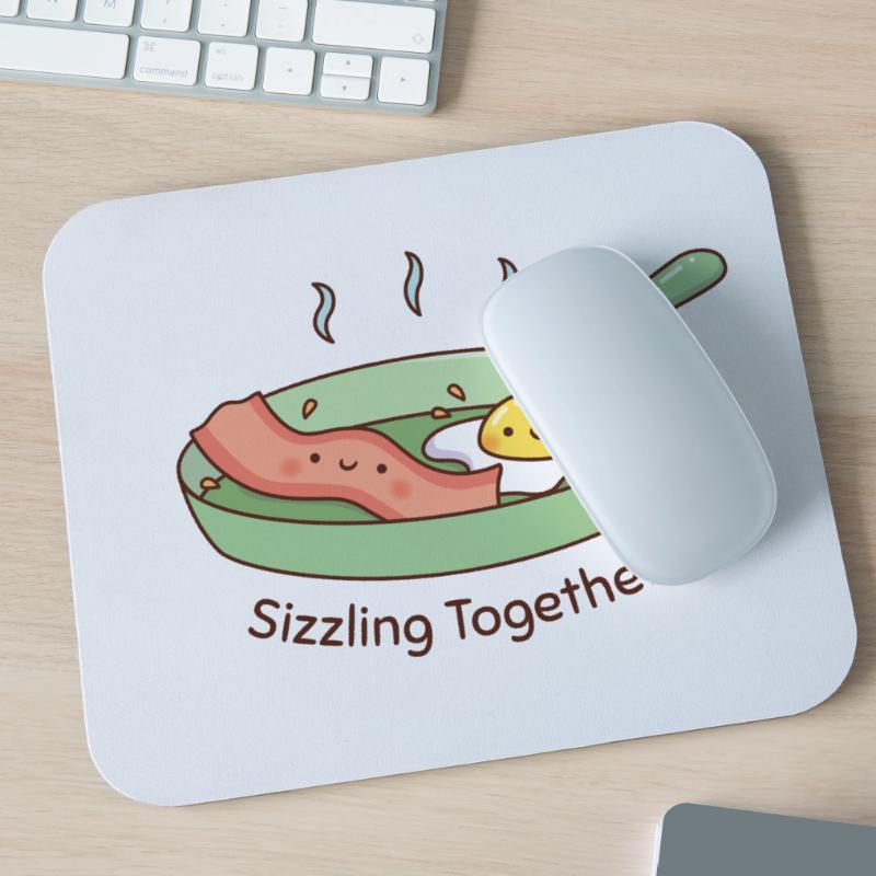 Doodle mignon oeuf et bacon grésillant ensemble Tapis de souris (format paysage)