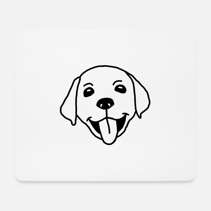 Labrador, Hund, Welpe, Kopf, Zeichnung - Mousepad (Querformat) - Weiß