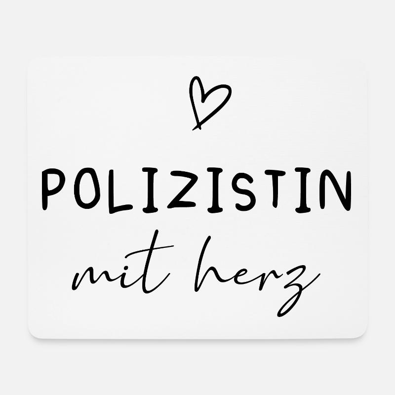 Polizistin mit Herz Dankeschön Geschenk - Mousepad (Querformat) - Weiß