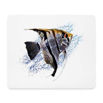 Angelfish Tropical Fish Keeper Cichlid Fish Fan - Tapis de souris (format paysage) - blanc - Devant