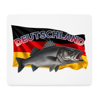 Wolfsbarsch Angeln Deutschland - Mousepad (Querformat) - Weiß - Vorne
