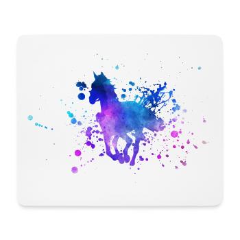 Pferde Silhouette Aquarell - Mousepad (Querformat) - Weiß - Vorne