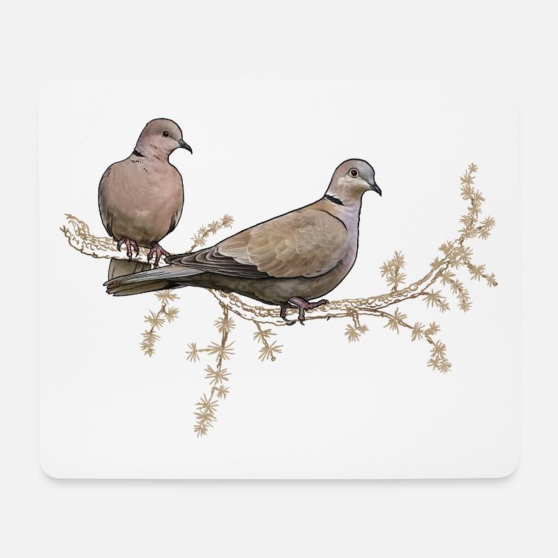 Zwei Täubchen - Mousepad (Querformat) - Weiß