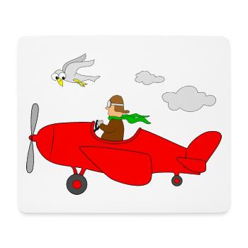 Flugzeug Pilot - Mousepad (Querformat) - Weiß - Vorne