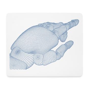 Geometric Hand Silhouette with Fractals - Mouse Pad (horizontal) - white - Front