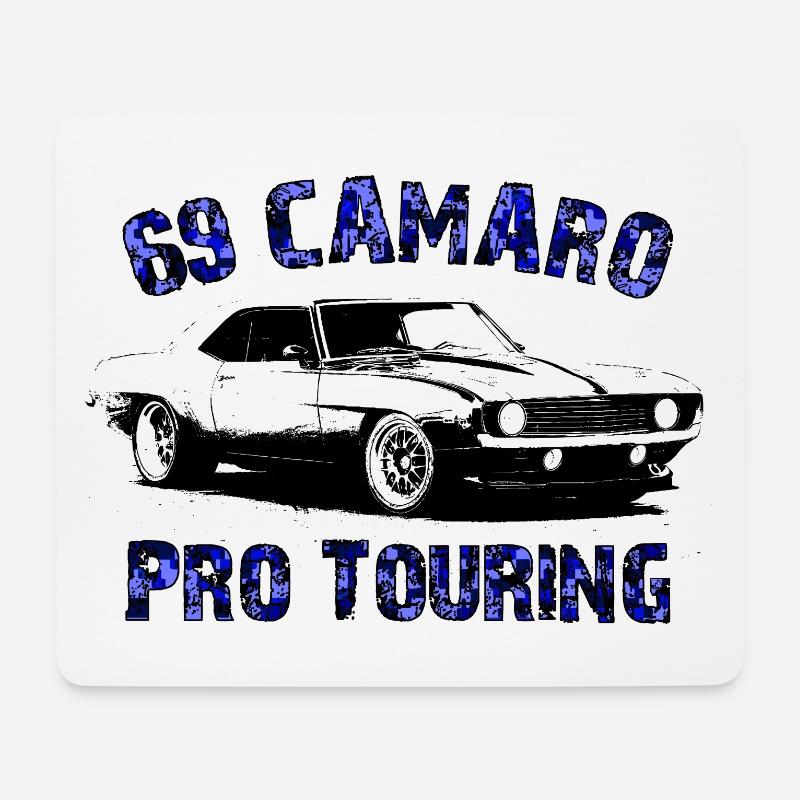 69 Camaro blau - Mousepad (Querformat) - Weiß