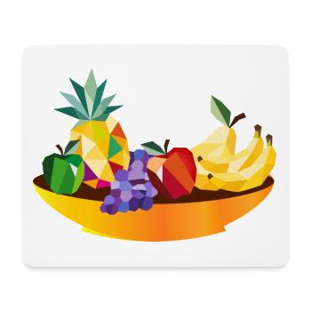 Geometrisches Obst Stillleben –  Früchte Schale - Mousepad (Querformat) - Weiß - Vorne