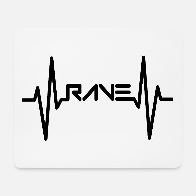 RAVE Herzschlag Raver Musik - Mousepad (Querformat) - Weiß
