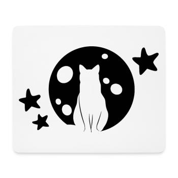 Katze Mond Sterne Nacht Katze - Mousepad (Querformat) - Weiß - Vorne