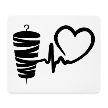 Kebab Lover Kebab Grill Heart - Tapis de souris (format paysage) - blanc - Devant