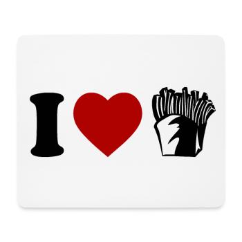J’adore les pommes frites amoureux des frites - Tapis de souris (format paysage) - blanc - Devant