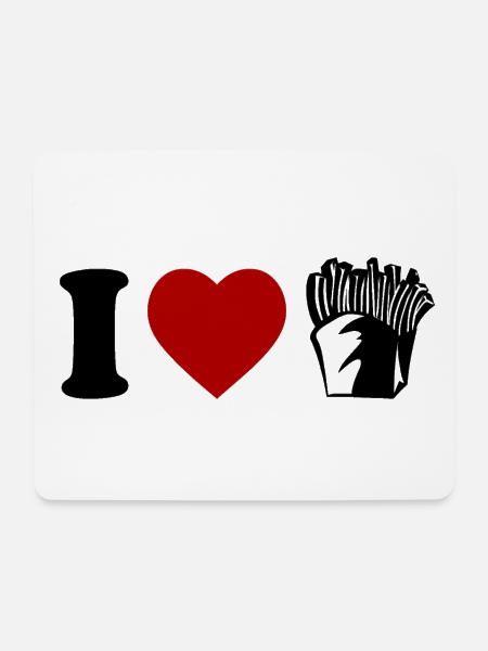 I Love Pommes Frites French Fries Lover - Mousepad (Querformat) - Weiß