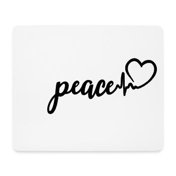 peace Herzschlag Peace Love Frieden - Mousepad (Querformat) - Weiß - Vorne