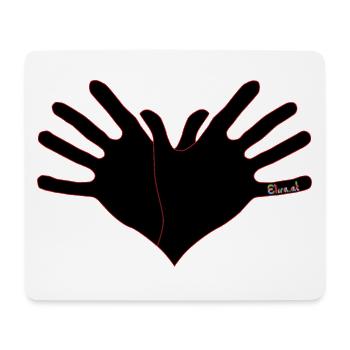 Duart Symbol Shqipe Zemra -Zi me Linja te Kuqe - Mousepad (Querformat) - Weiß - Vorne