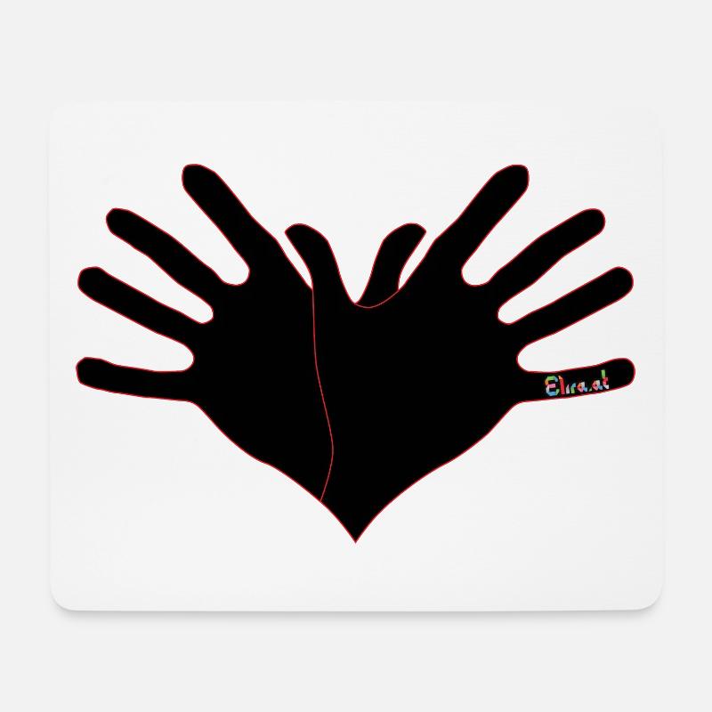 Duart Symbol Shqipe Zemra -Zi me Linja te Kuqe - Mousepad (Querformat) - Weiß