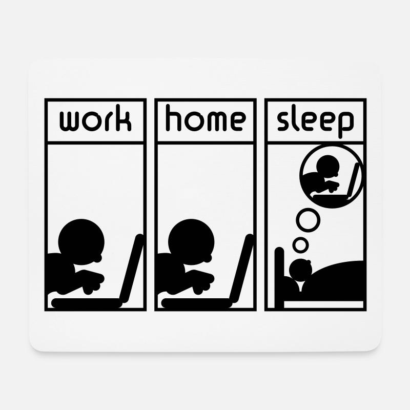 Computerfreak (work - home - sleep) - Mousepad (Querformat) - Weiß