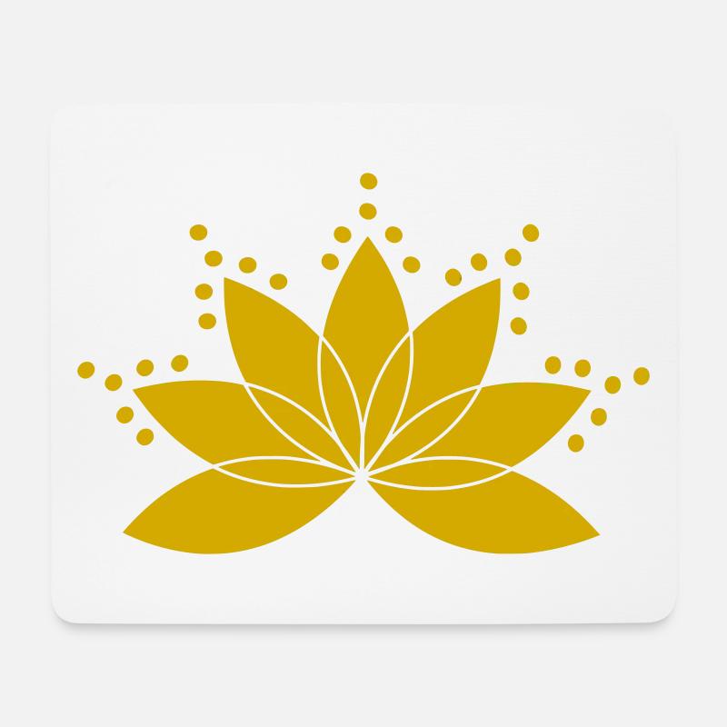 Goldener Lotus - Mousepad (Querformat) - Weiß