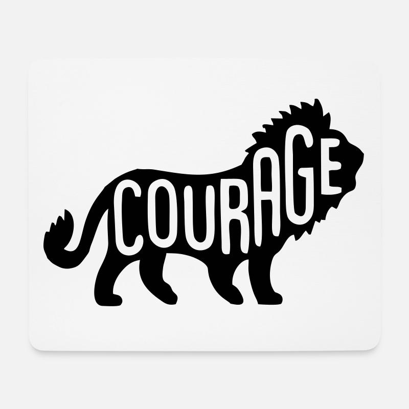Lion - Lion Courage - Mouse Pad (horizontal) - white