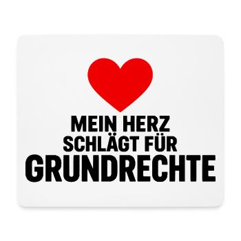 Mein Herz schlägt für Grundrechte – Demokratie - Mousepad (Querformat) - Weiß - Vorne