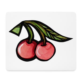 Vibrant Cherries Aquarell Duo - Mousepad (Querformat) - Weiß - Vorne