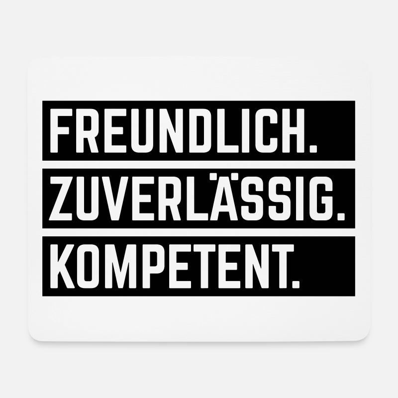 Freundlich – Zuverlässig – Kompetent (Black) - Mousepad (Querformat) - Weiß