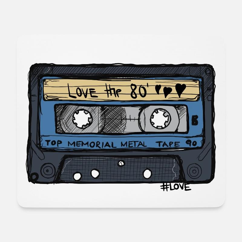80´s Mix - Kassette mit den Love The 80s Tracks - Mousepad (Querformat) - Weiß