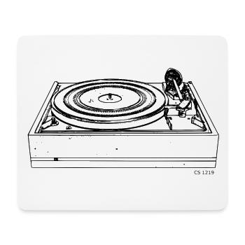 Platine double 1219 Platine rétro noir - Tapis de souris (format paysage) - blanc - Devant