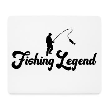 Angler Fishing Hook Fishing Rod Fish fishing legend - Mouse Pad (horizontal) - white - Front