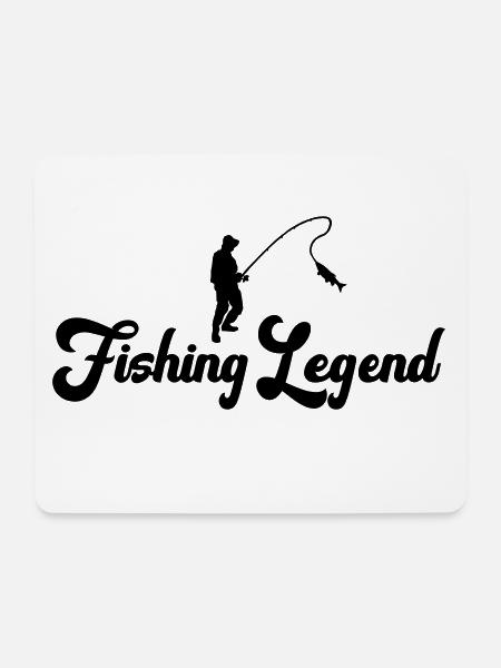 Angler Angelhaken Angelrute Fisch fishing legend - Mousepad (Querformat) - Weiß